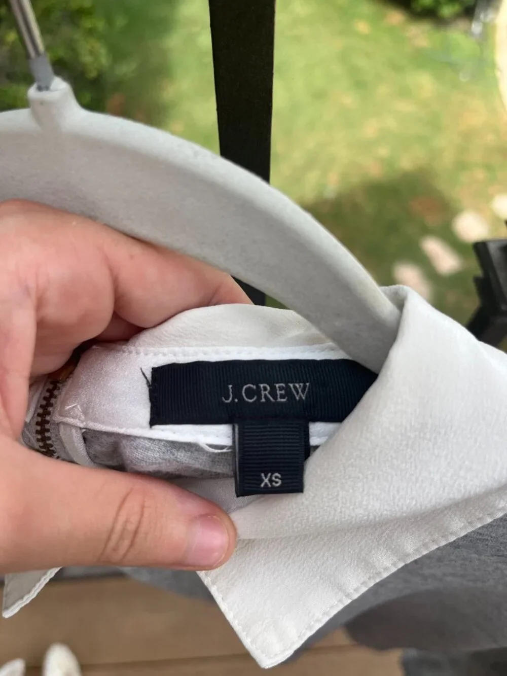 Grey J Crew White Shirt with White Collar